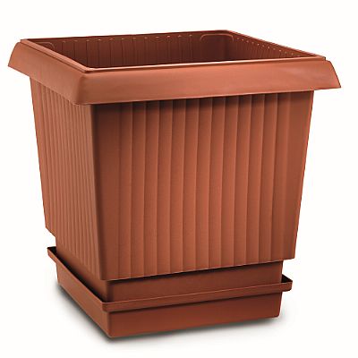SQUARE POT IONIAN 40X43cm WITH PLATE